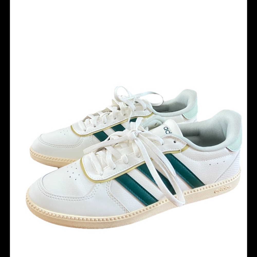 Adidas breaknet sleek White and Green Sneakers 8.5